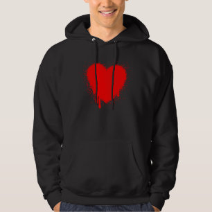 Grunge Heart - Red Hoodie