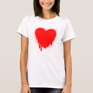 Grunge Heart - Red T-Shirt