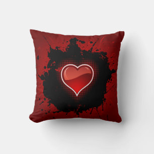 Grunge Heart Throw Pillow