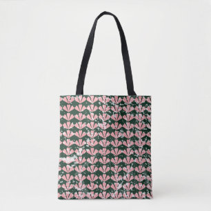 Grunge hearts and flowers pattern. tote bag