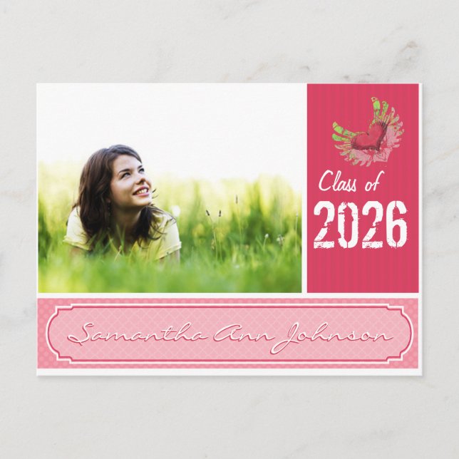 Grunge Hearts Class of  Graduation Invitations (Front)