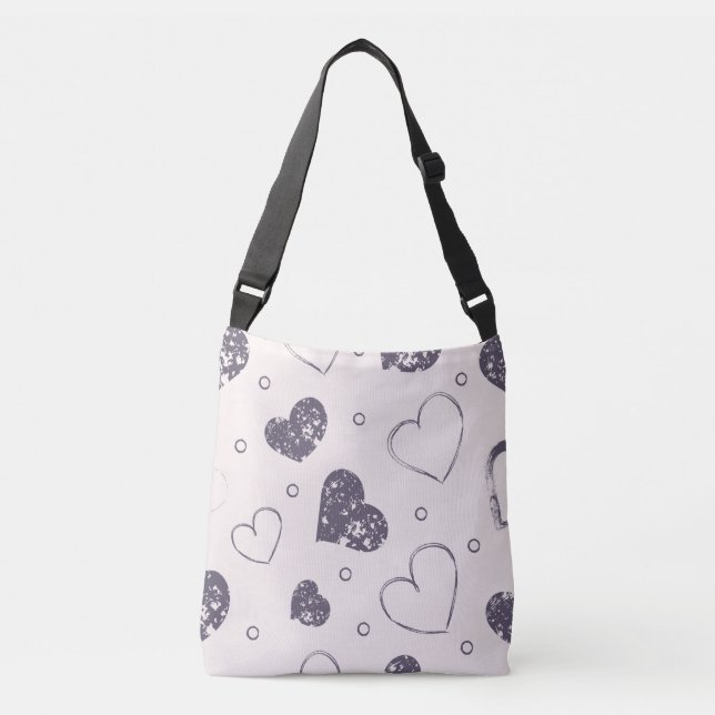 Grunge Hearts  Crossbody Bag (Front)