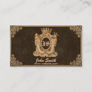 Grunge Heraldry Monogram Business Card