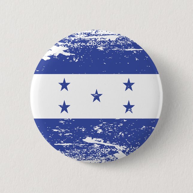 Grunge Honduras Flag 2 Inch Round Button (Front)