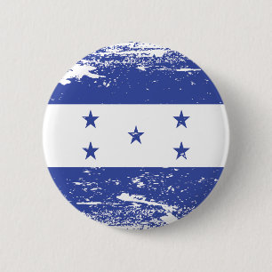 Grunge Honduras Flag 2 Inch Round Button