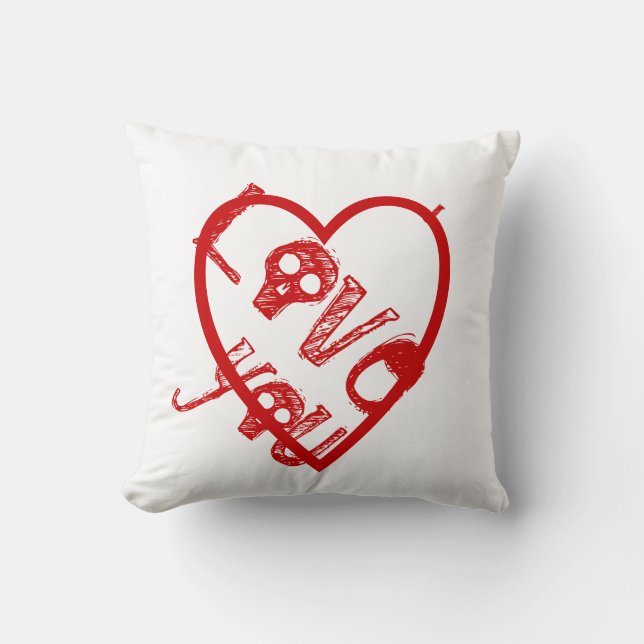 Grunge I Love You for Kids Pillowcase Throw Pillow (Front)