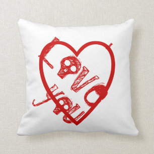 Grunge I Love You for Kids Pillowcase Throw Pillow