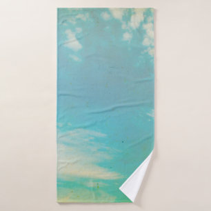 Grunge image of sky background. home decor, backgr bath towel