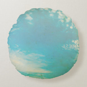 Grunge image of sky background. home decor, backgr round pillow