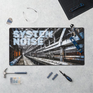 Grunge Industrial Factory Urbex System Noise Desk Mat