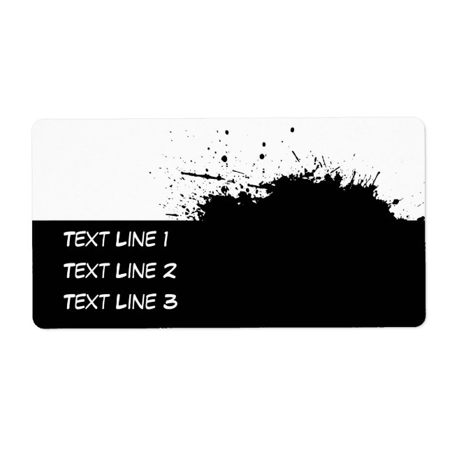 Grunge Ink Stain Template For Label (Front)
