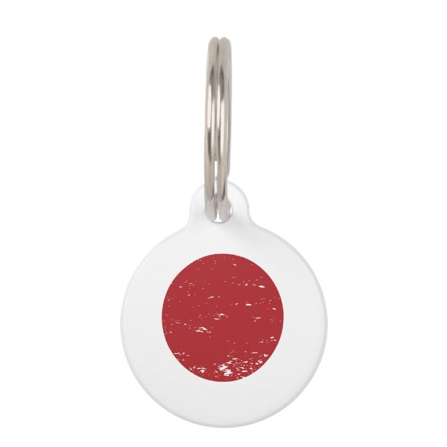 Grunge Japan Flag Pet Tag (Front)
