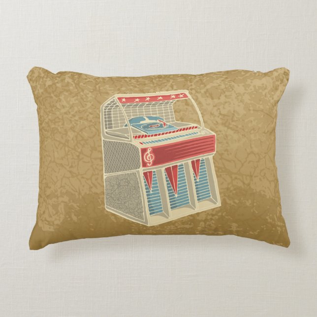 Grunge Jukebox Decorative Pillow (Front)