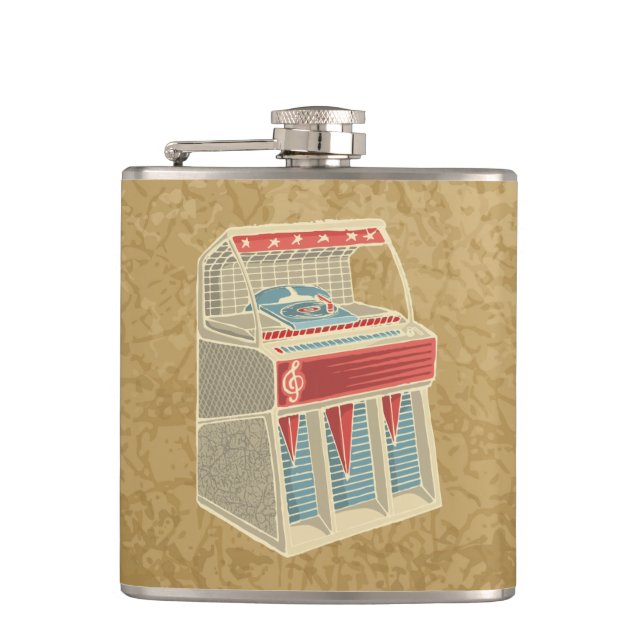 Grunge Jukebox Hip Flask (Front)
