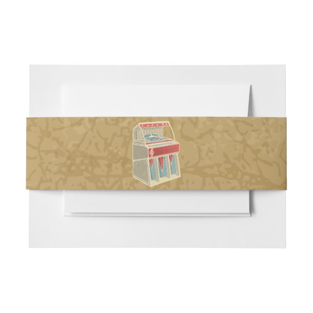 Grunge Jukebox Invitation Belly Band (Front Example)