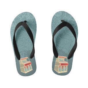 Grunge Jukebox Kid's Flip Flops