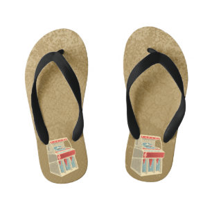 Grunge Jukebox Kid's Flip Flops