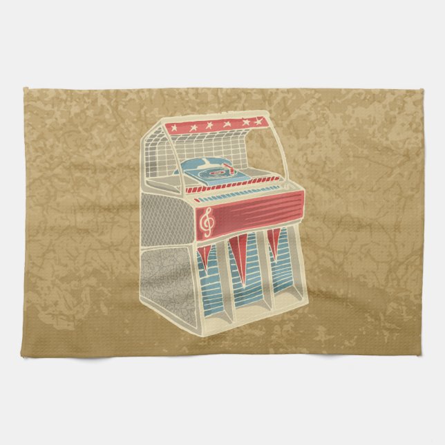 Grunge Jukebox Kitchen Towel (Horizontal)