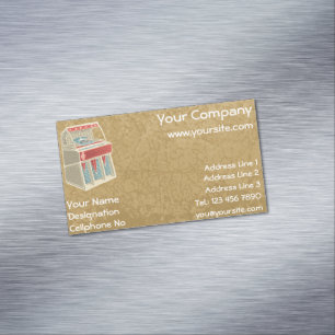 Grunge Jukebox Magnetic Business Card