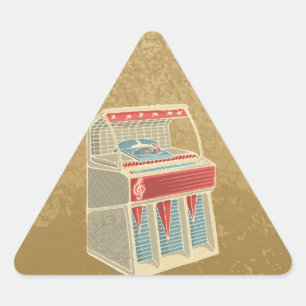 Grunge Jukebox Triangle Sticker