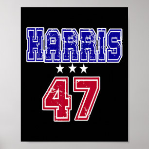 Grunge Kamala Harris 2024 For President Number 47 Poster