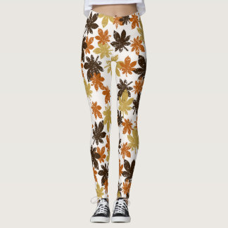 Grunge Leaf: Seamless Background Pattern. Leggings