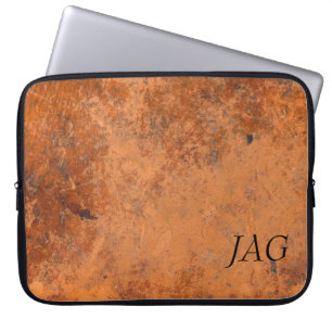 Grunge Leather Monogram Laptop Sleeve