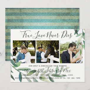 Grunge Leaves FAIRE-PART DE MARIAGE COLlAGE PHOT