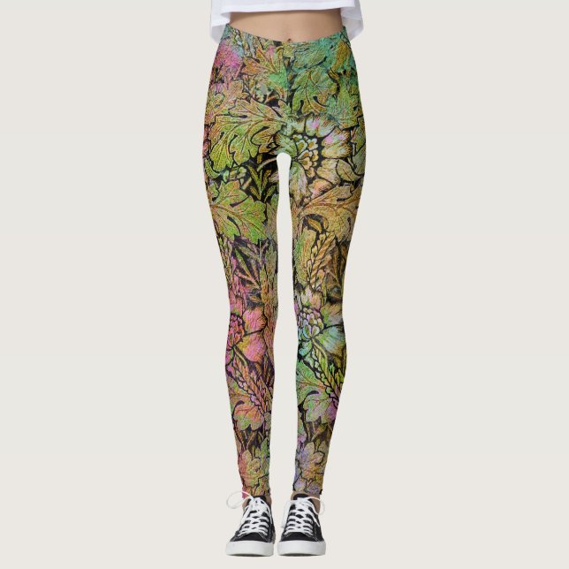 Grunge Leggings Floraux (Devant)