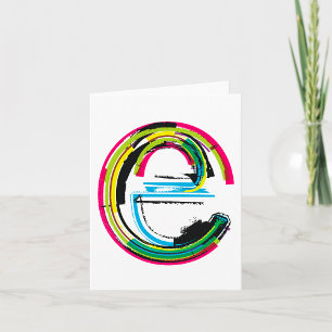 Grunge Letter E Alphabet Bold Colourful Typography Card