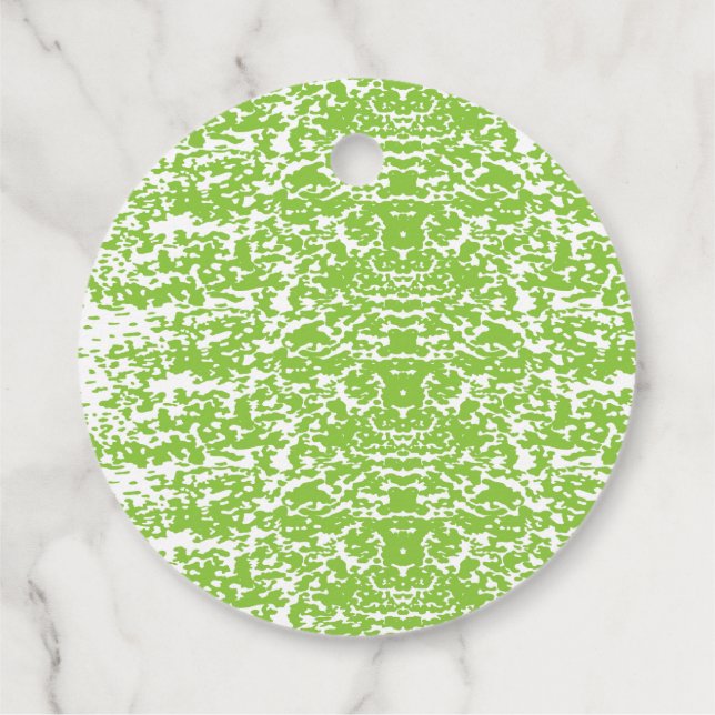 Grunge Lime Green Texture Favour Tags (Back)