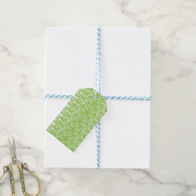 Grunge Lime Green Texture Gift Tags (With Twine)