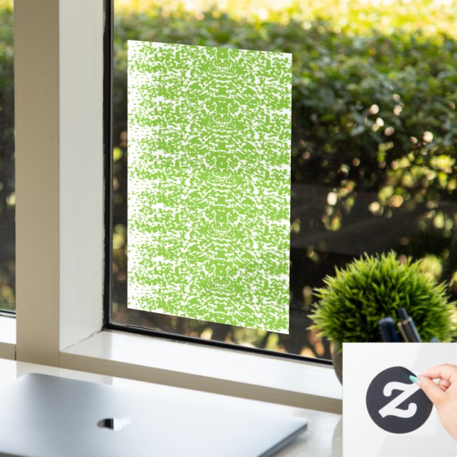 Grunge Lime Green Texture Window Cling (Office)