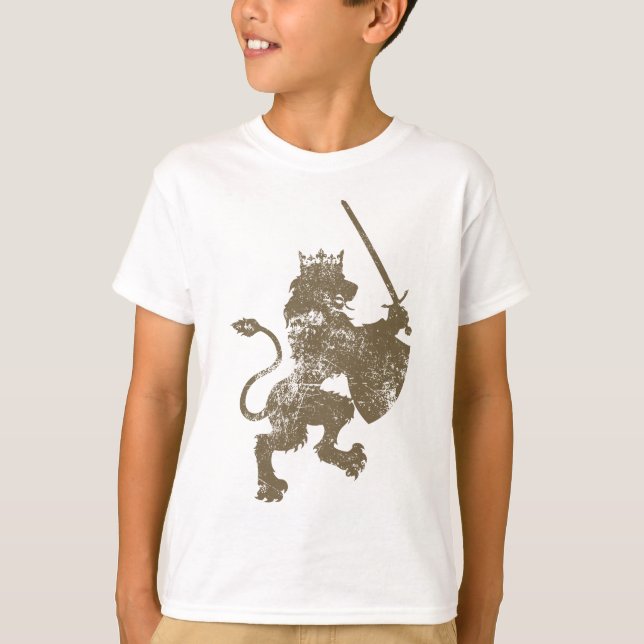 Grunge Lion King Boy's Ringer T-Shirt (Front)