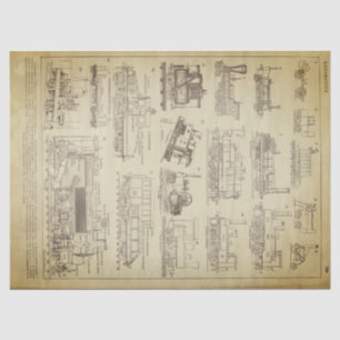 Grunge Locomotive Decoupage Sheet