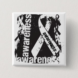 Grunge Lung Cancer Awareness 2 Inch Square Button