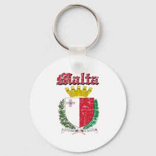 Grunge Maltese coat of arms designs Keychain