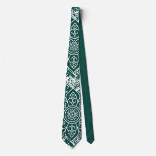 Grunge Mandalas Dark Green Tie