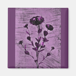 Grunge Medieval Flower Art Magnet
