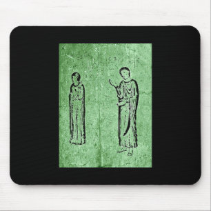 Grunge Medieval Statues Mouse Pad