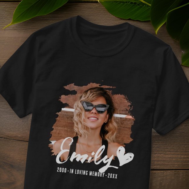 Grunge Memorial In Loving Memory Custom Photo T-Shirt (Creator Uploaded)