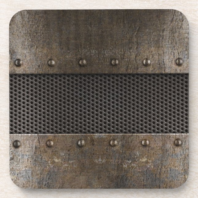 Grunge metal background coaster (Front)