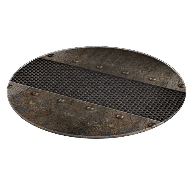 Grunge metal background cutting board (Corner)