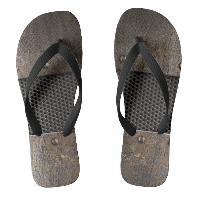 Grunge metal background flip flops (Footbed)