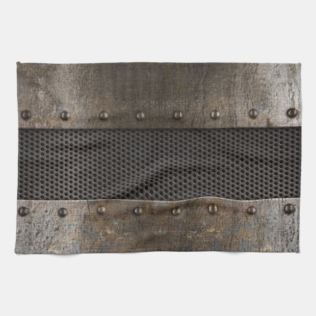 Grunge metal background kitchen towel (Horizontal)