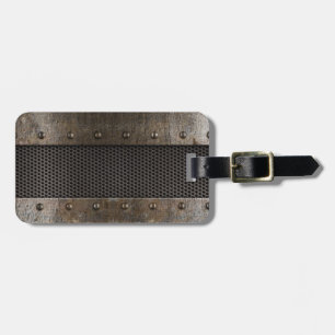 Grunge metal background luggage tag