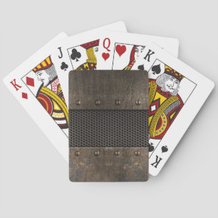 Grunge metal background playing cards