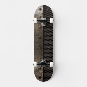 Grunge metal background skateboard