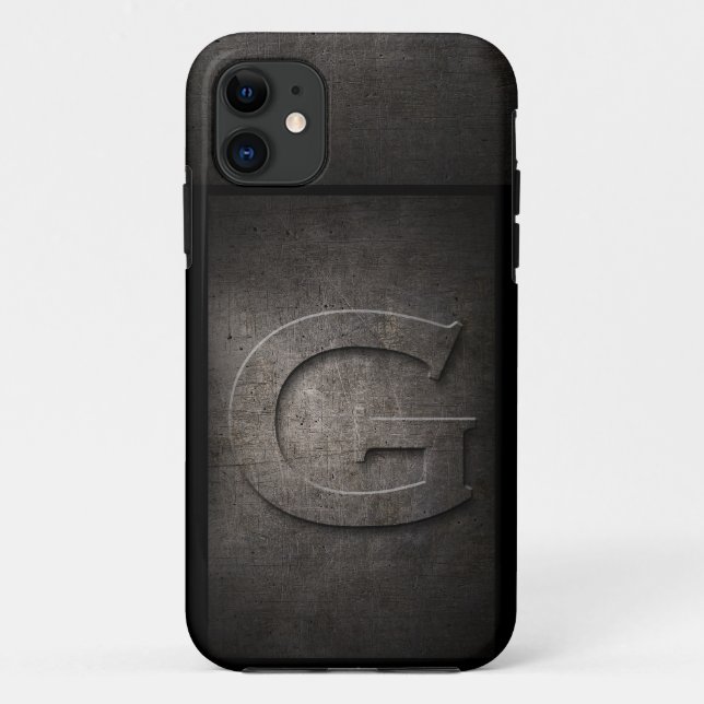 Grunge Metal G Monogram Iphone Case (Back)