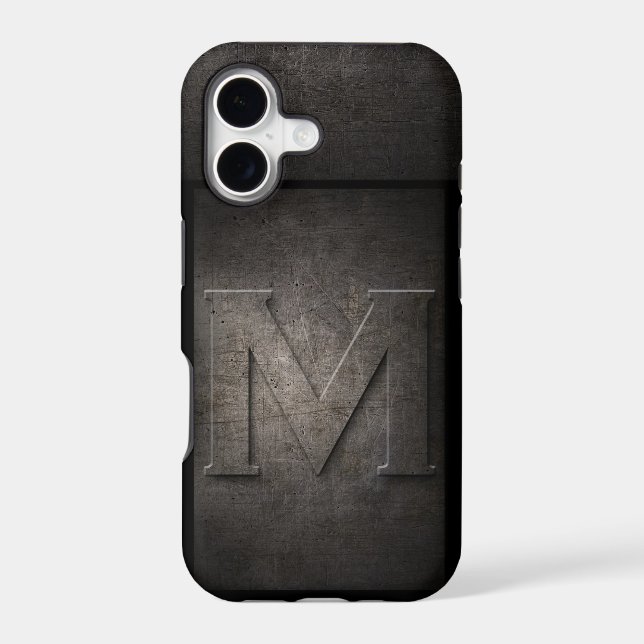 Grunge Metal Monogram Iphone Case (Back)